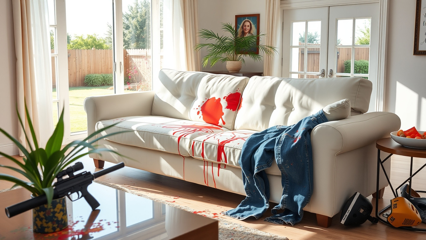 Friend Ruined My New Sofa During Paintball Game - AITA for Asking Her to Cover Repairs?