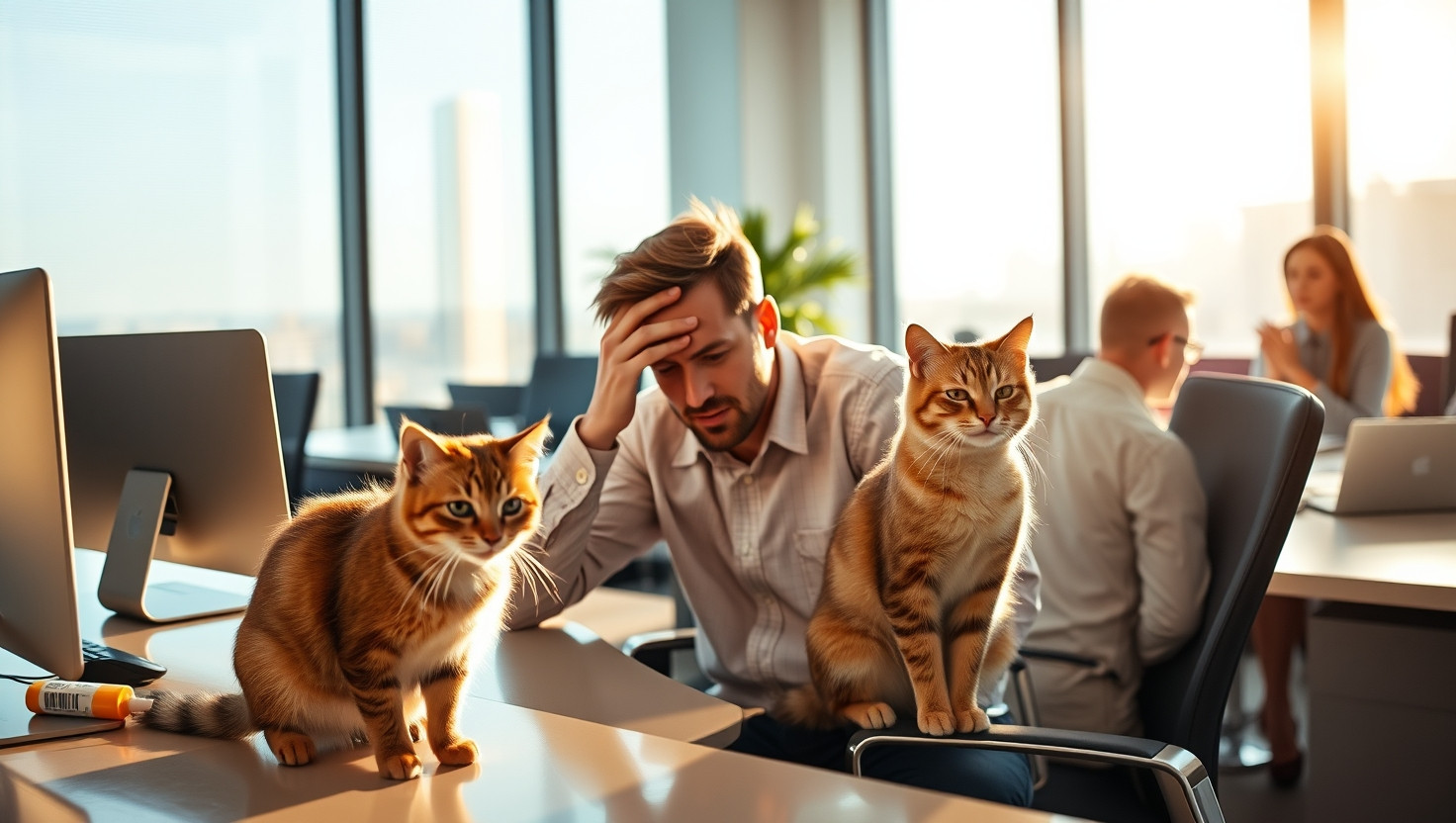 Coworkers Emotional Support Cat Causes Meeting Tension