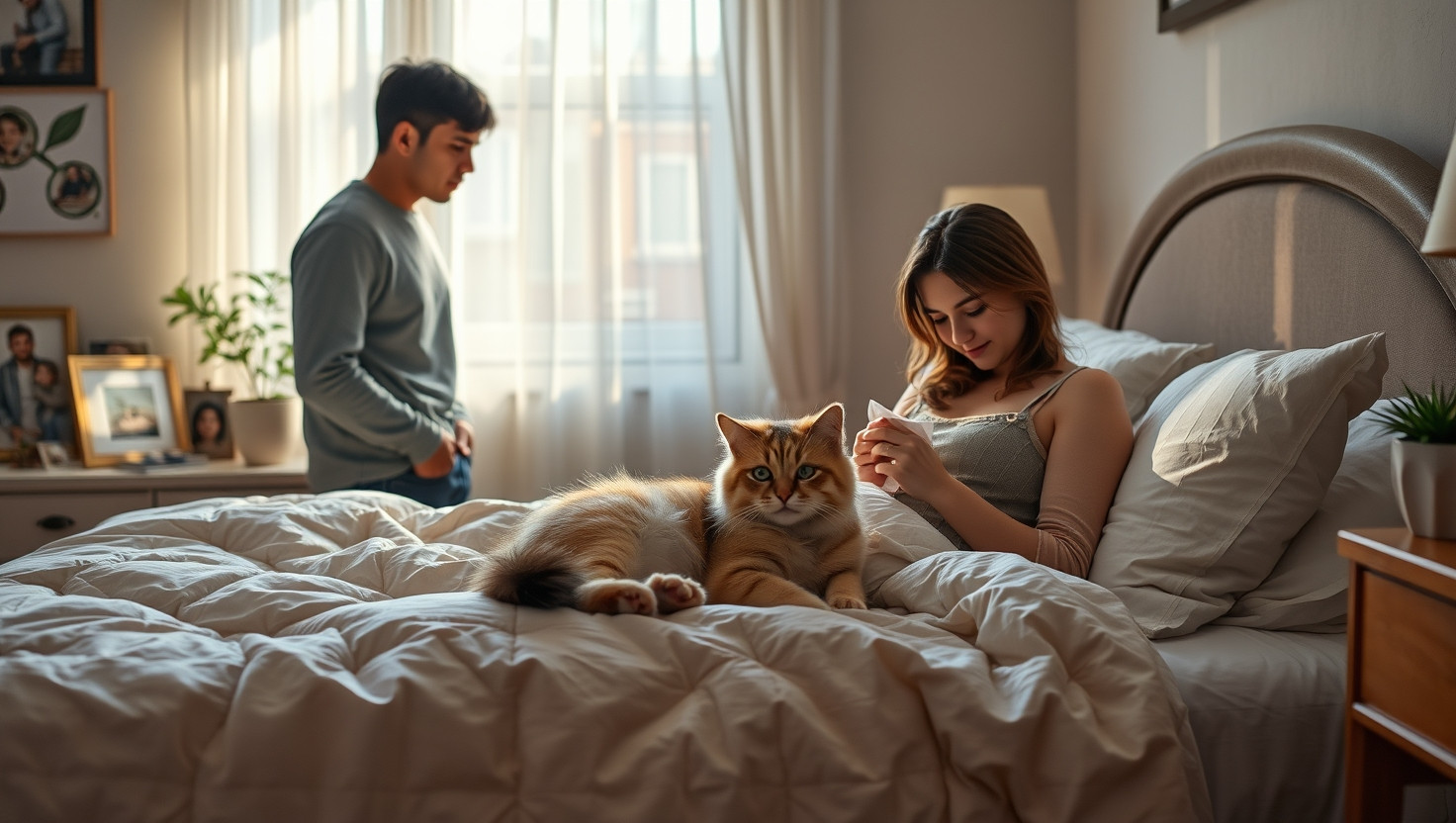 AITA for Refusing to Let My Boyfriends Cat Sleep in Our Bed?