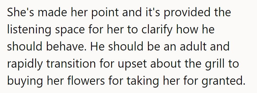 YTA. She laid it out clearly. Time for him to upgrade from grilling to gifting!
