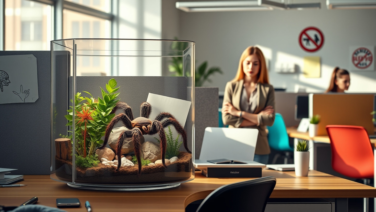 Co-Workers Tarantula Causes Office Conflict: AITA for Upholding No Pets Policy?