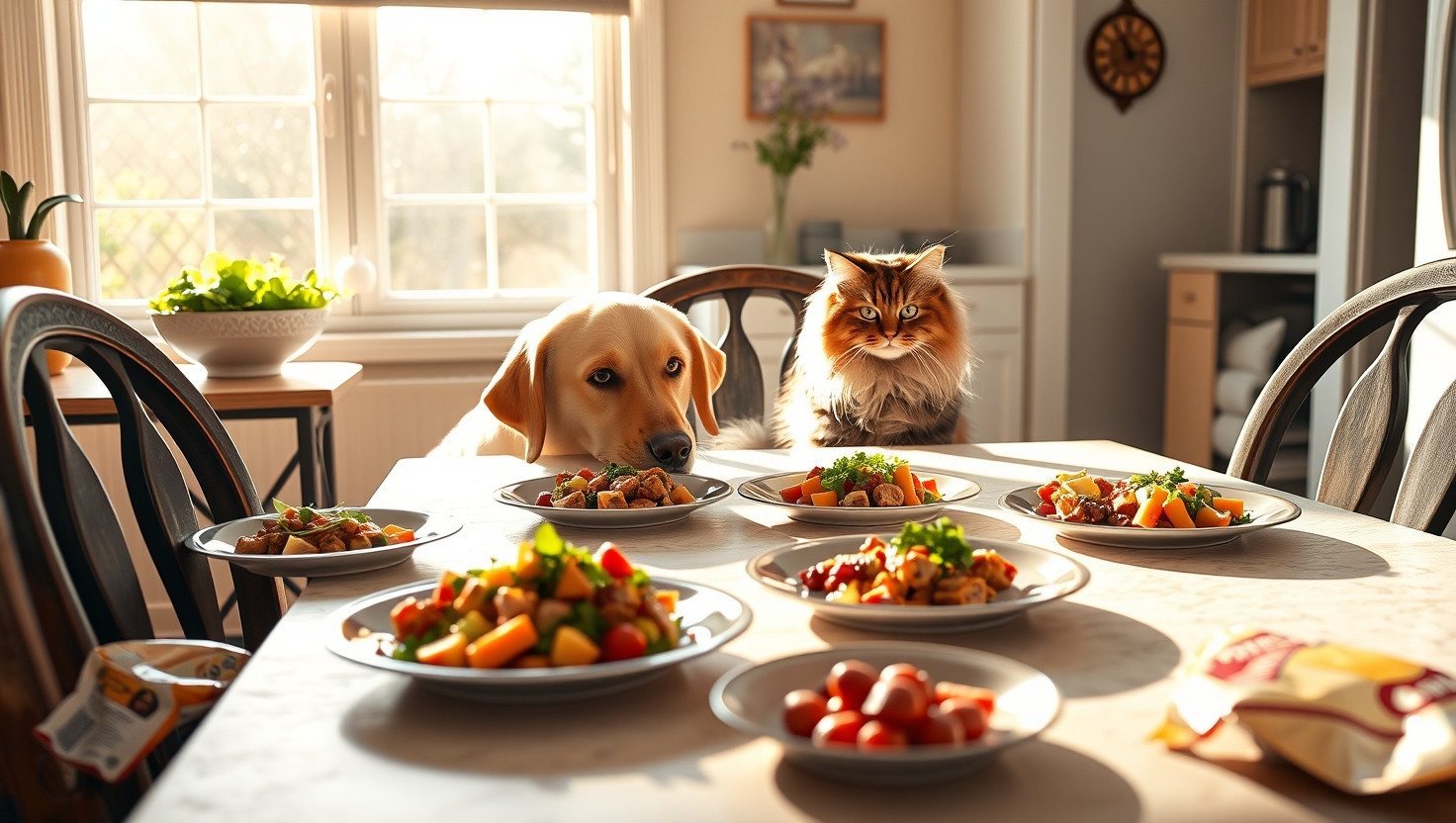Pet owner wonders if its okay to deny sharing cats gourmet food with roommates dog
