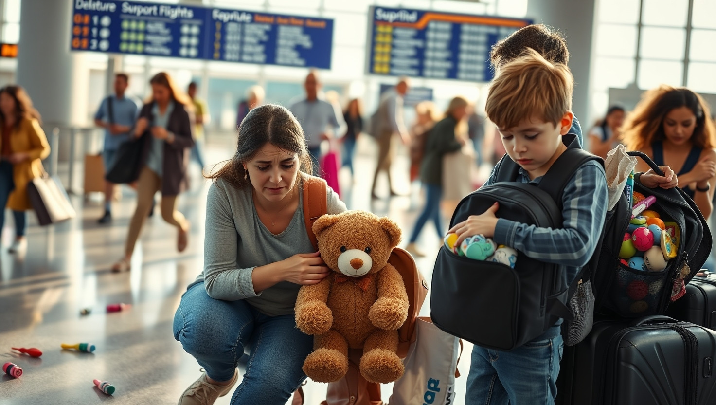 Teaching Responsibility: Mom Sparks Chaos at Airport by Having Kids Pack Own Bags