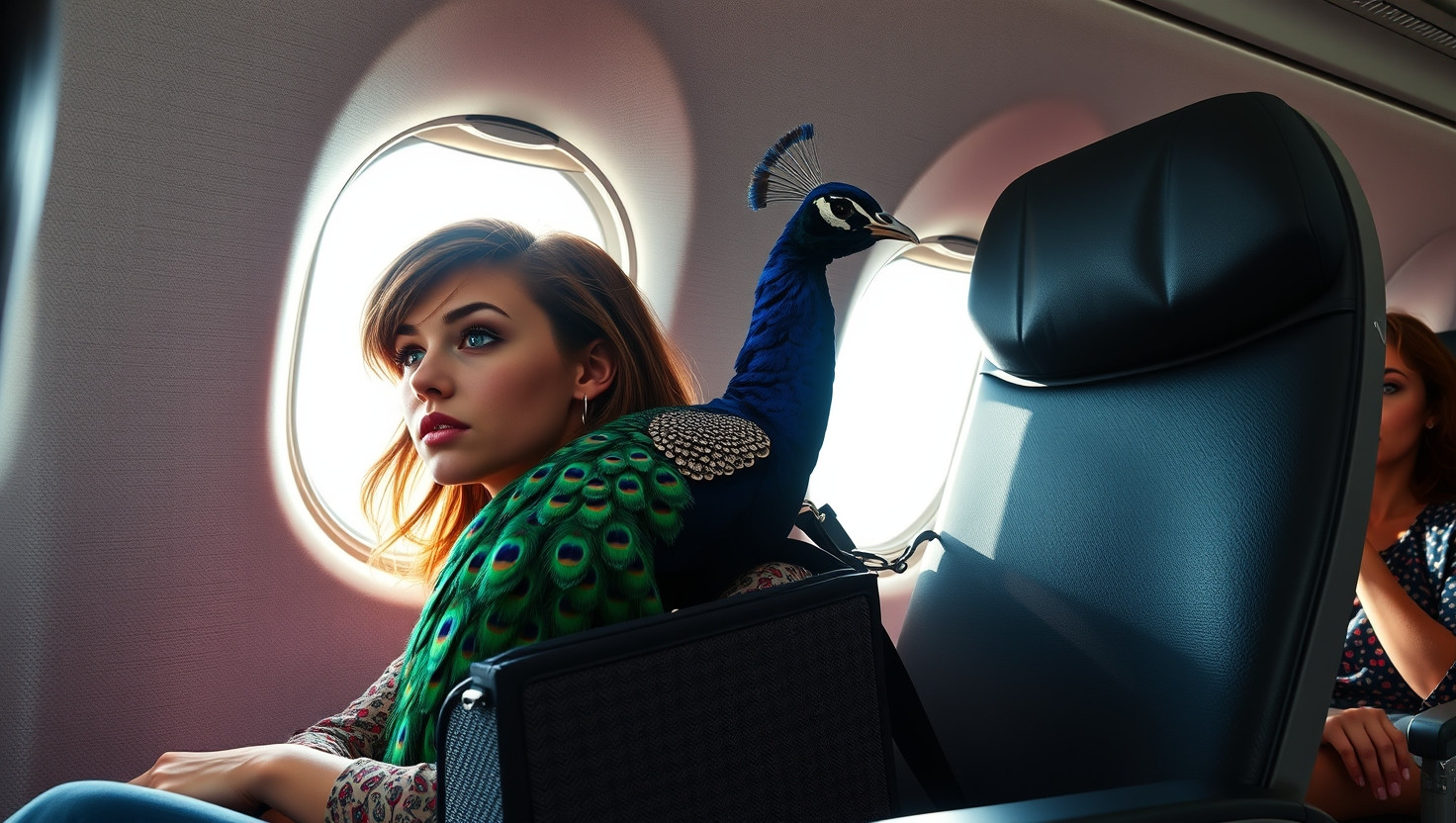Emotional Support Peacock Causes Stir on Flight: AITA for Insisting on Bringing Him Along?