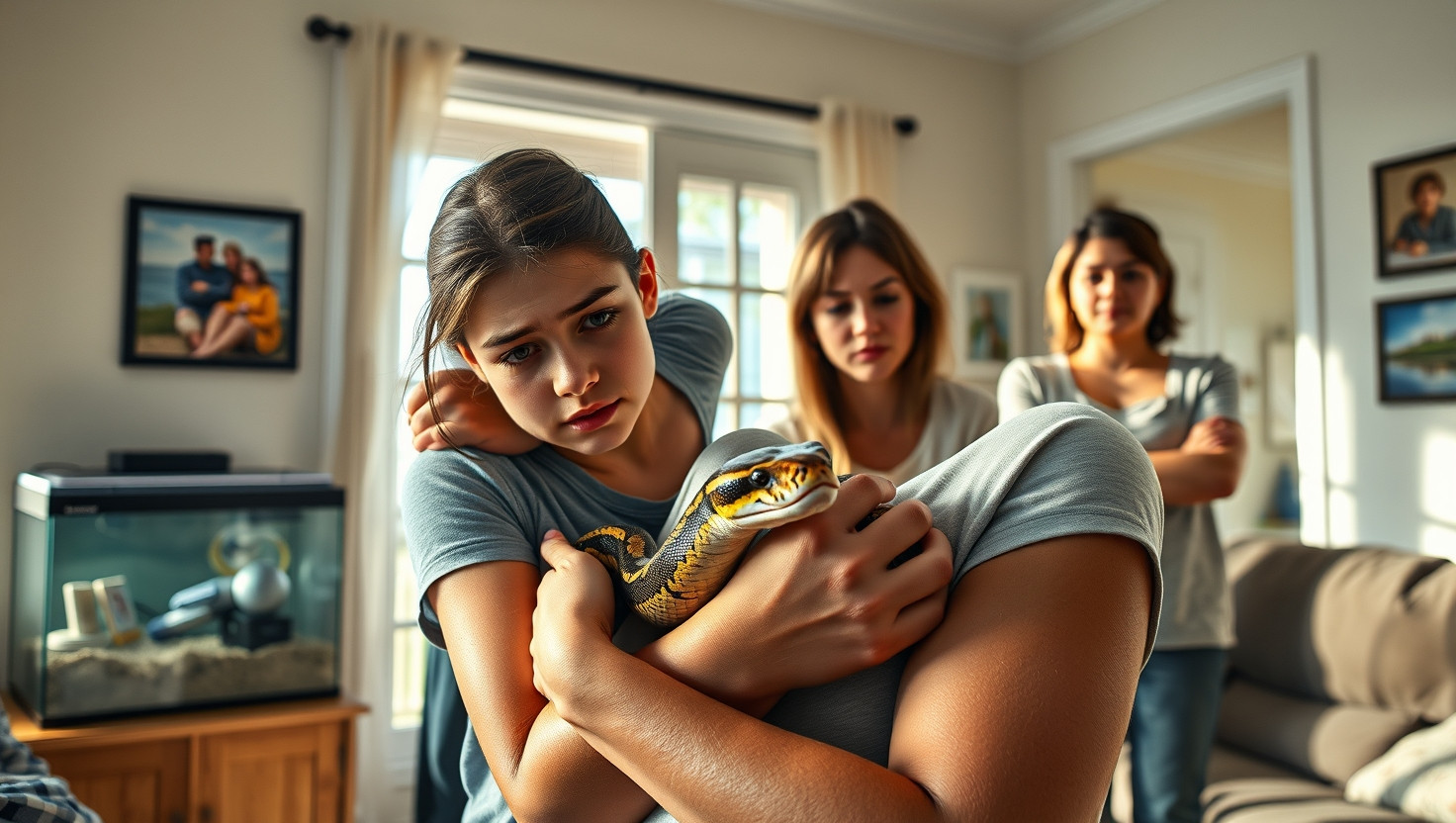 Family Drama: Daughters Aggressive Pet Snake Causes Rift with Husband - AITA?