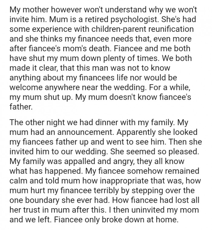 They Both Made It Clear That This Man Was Not to Know Anything About His Fiancée's Life