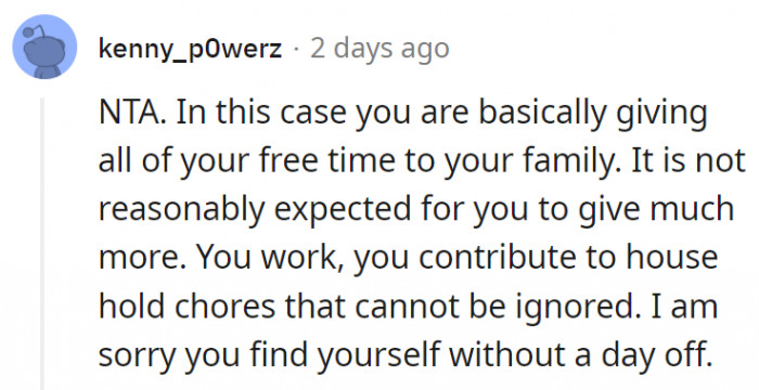 3. OP is already spending all his extra time with his family as it is