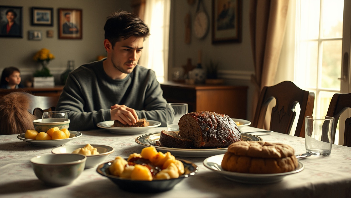 Debating Criticizing Moms Cooking During Family Dinner