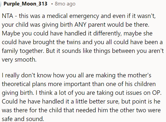 While there might have been better ways to handle the situation, the priority should have been supporting the child in need.