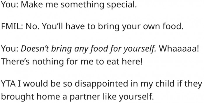 8. Her future mother-in-law must be disappointed in her.