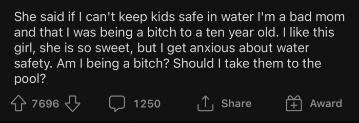 The mom eventually ended up calling OP names and a 