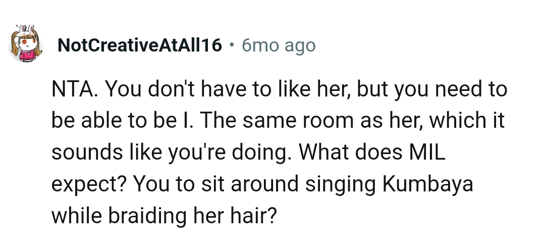 The OP doesn't have to like her