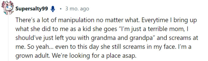 Prioritizing your well-being by seeking a new place to live is vital in creating a safe and healthy environment away from her toxic behavior.