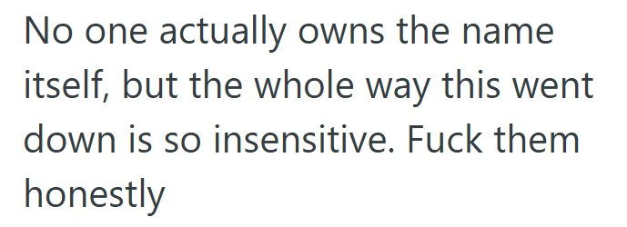 It’s not about trademarking a name; it’s about having basic human decency.