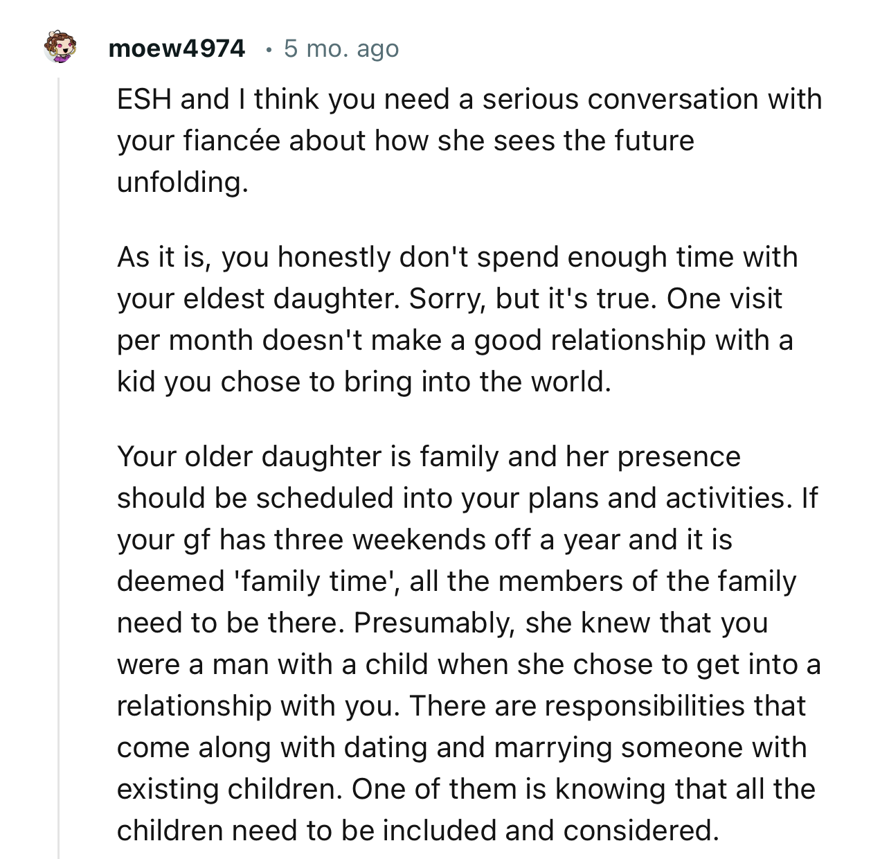 “ESH and I Think You Need a Serious Conversation with Your Fiancée About How She Sees the Future Unfolding.”