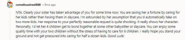 Given the situation, her sister is basically asking: 'Why won't you be as careless as me?'