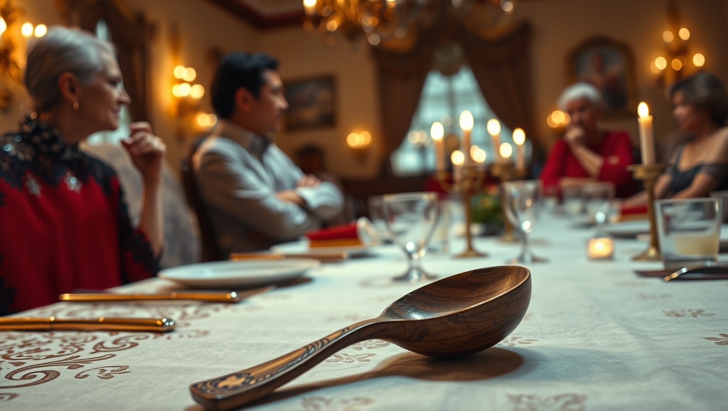 Family Drama: Defending Great-Grandmas Wooden Spoon at Prestigious Dinner