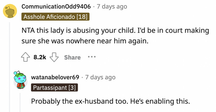 OP needs to protect her son from these people