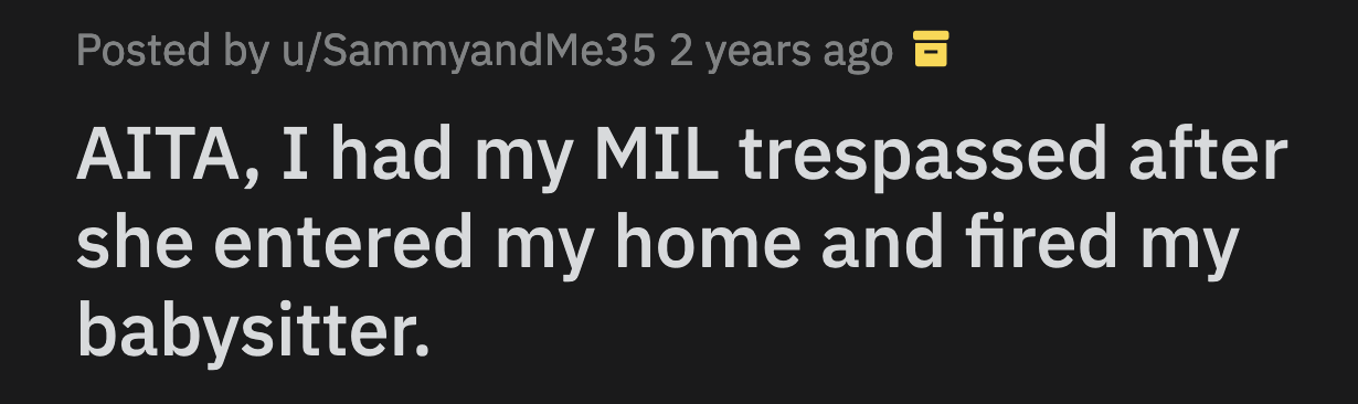 OP took a week off from work to take care of Sammy while he searched for a nanny.