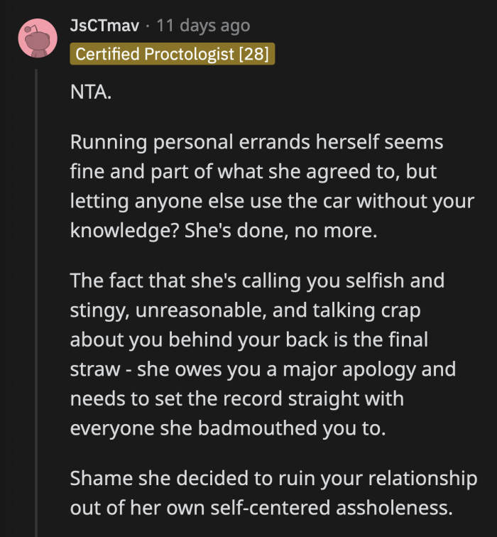 She really pointed fingers at the one person willing to help her when it was so clearly her fault