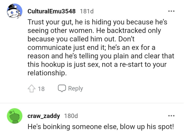 He's telling the OP plain and clear what his intentions are