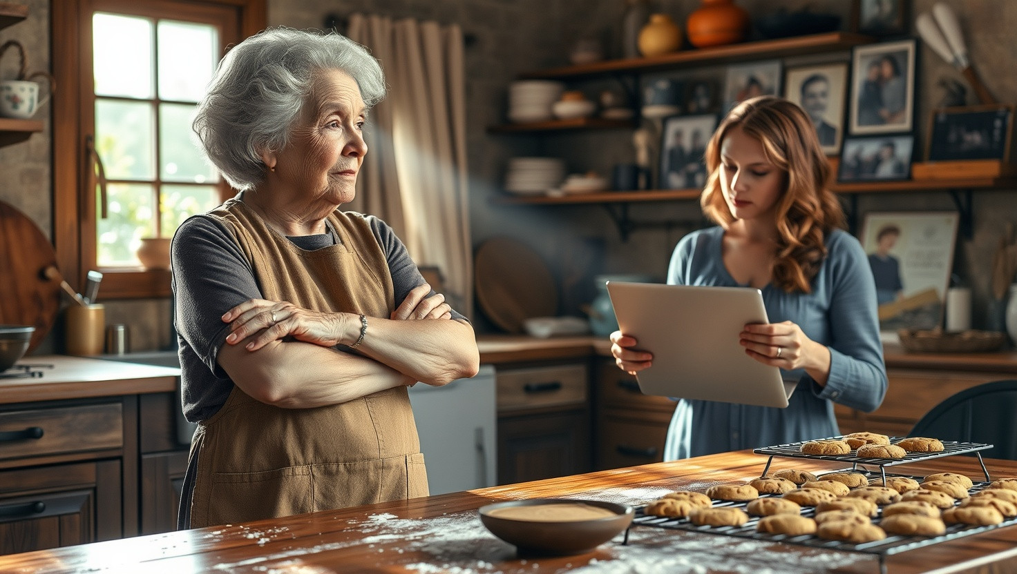Grandmother Contemplates Teaching Granddaughter Secret Cookie Recipe After Betrayal
