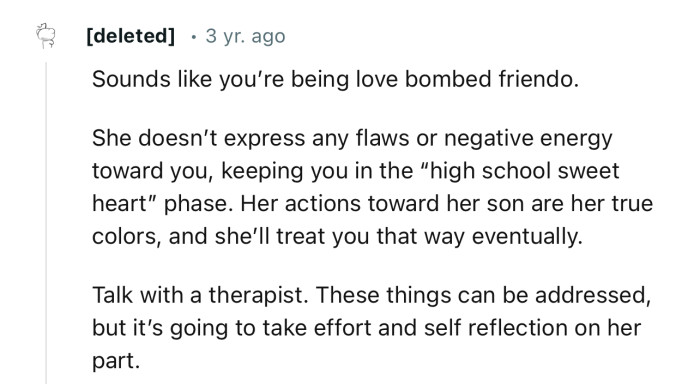 “Talk with a Therapist. These Things Can Be Addressed, but It’s Going to Take Effort and Self-Reflection on Her Part.”
