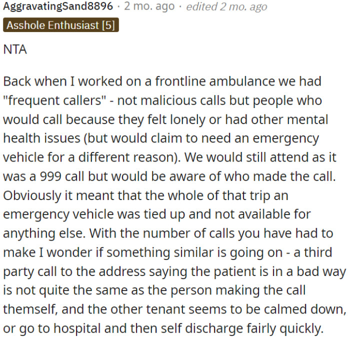 The patient's behavior after hospital visits adds to the suspicion.