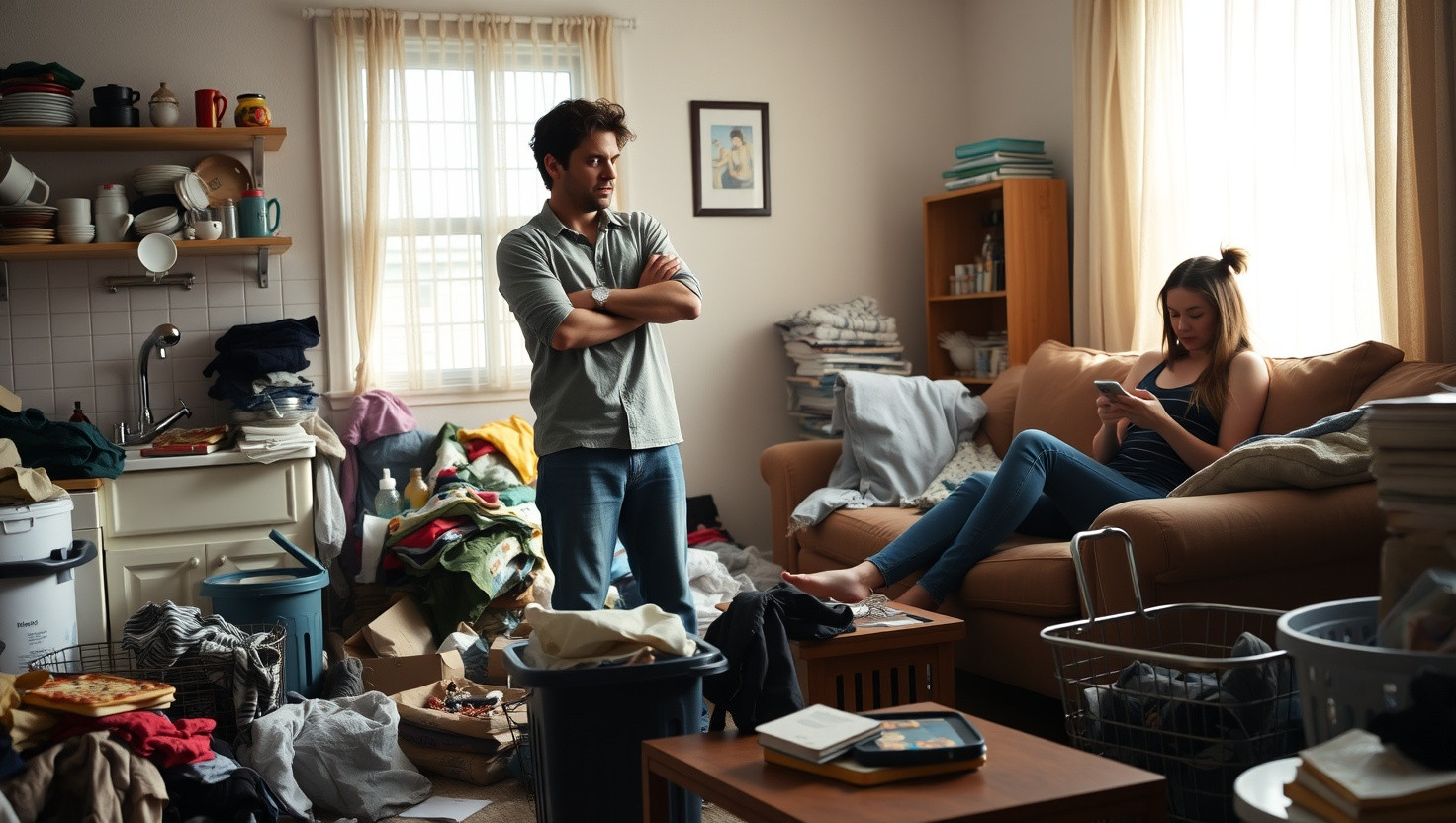 Roommate Dilemma: Should I Split Rent Equally with a Messy Roommate Who Never Cleans?