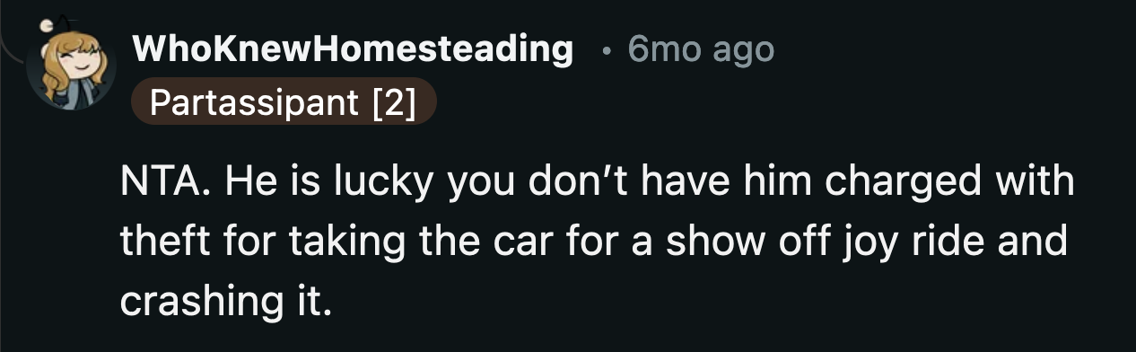 Dwight not getting arrested by the police is as far as OP's grace goes.