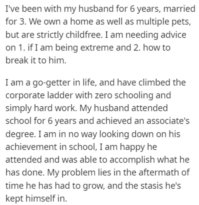 OP has been married to her husband for three years