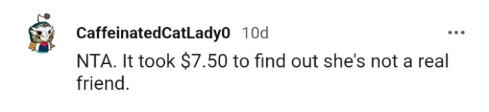 She's not a real friend