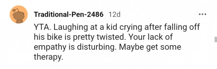 The OP's lack of empathy is disturbing