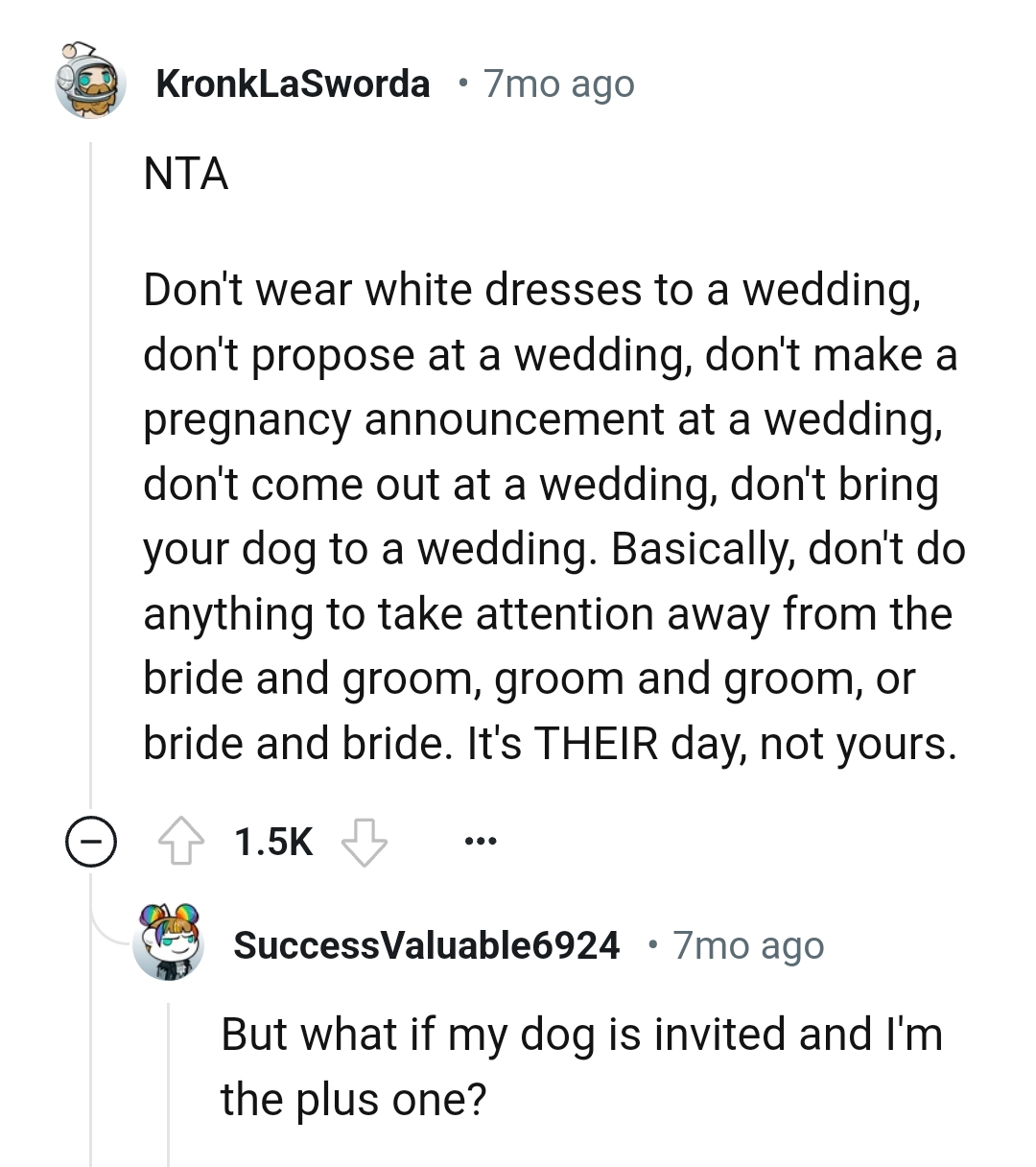 Don't take attention from the couple