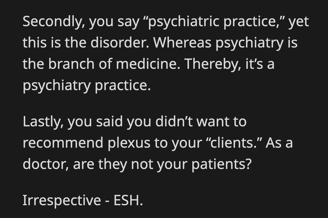 They also questioned OP's credentials.