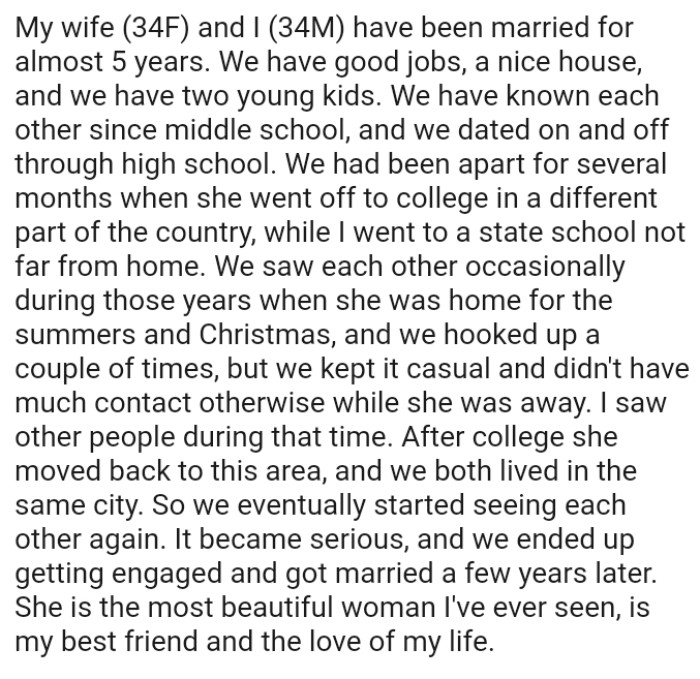 They had been apart for several months when she went off to college