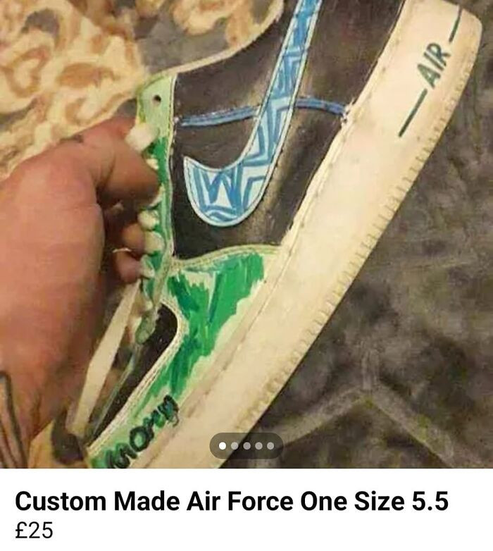 47. When your toddler ruins your Nikes, so you try to make some extra cash with them