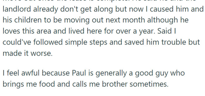 Now Paul will have to move out.