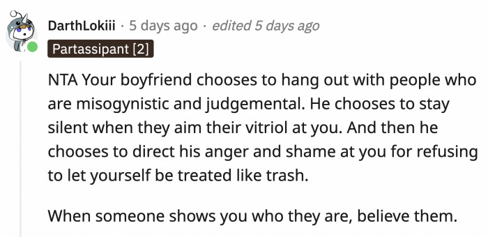 Believe them the first time.