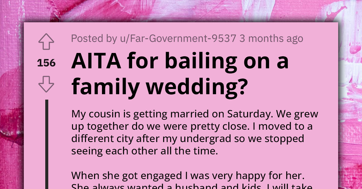 Woman Faces Controversy For Choosing Cash Gift Over Registry Item For Cousin's Wedding