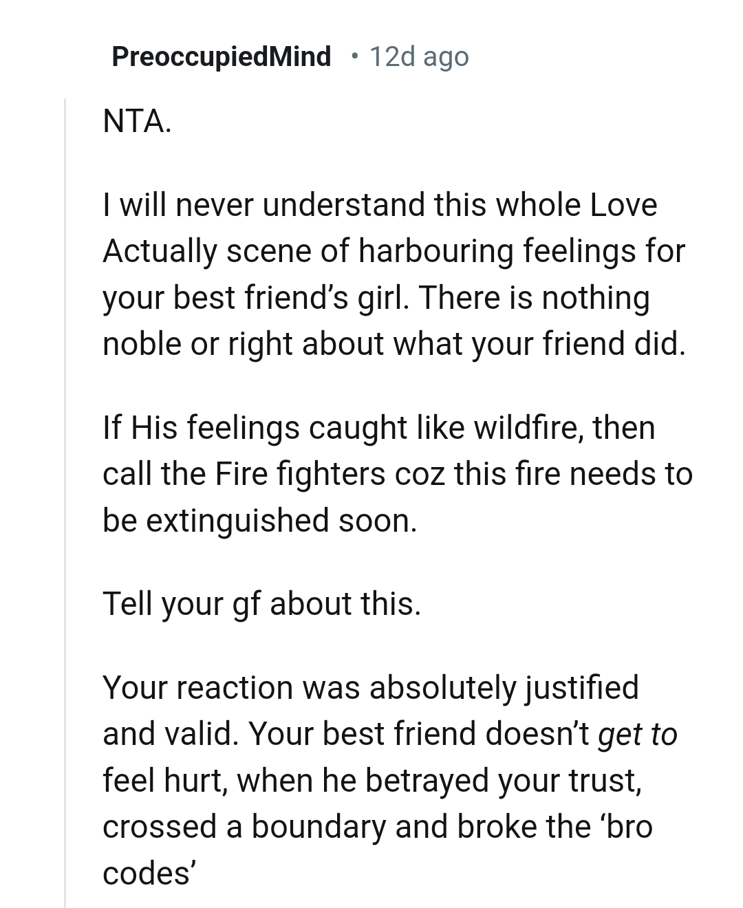 OP's reaction was absolutely justified