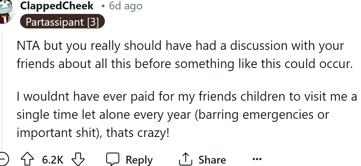 A Redditor agreed with the OP's perspective