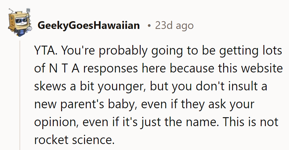 Even if it's just the name, never mess with a parent's rocket fuel, especially when it's newborn grade.