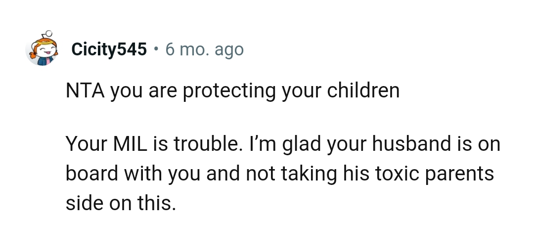 OP's husband is on board