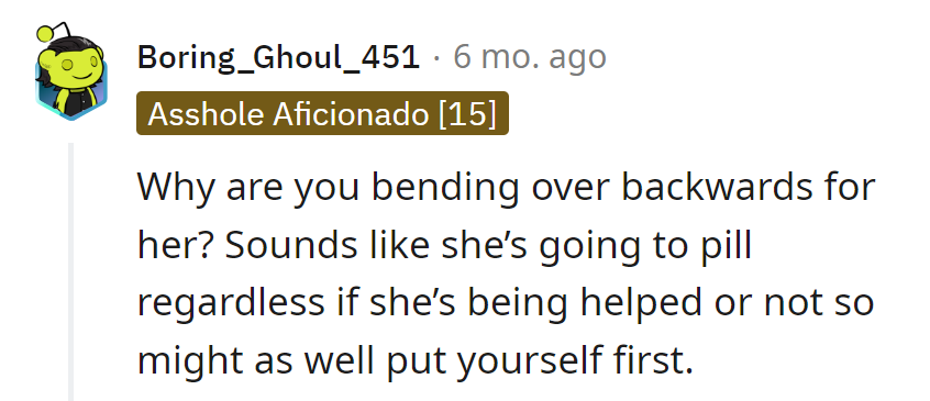 Why the Acrobatics for Her? Whether Helped or Not, She's on a Pillaging Spree.