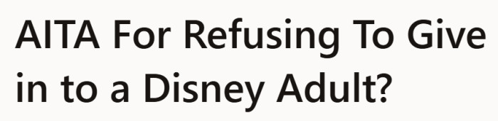 Right away, the framing signals a clash between personal boundaries and someone else’s carefully enforced rules.