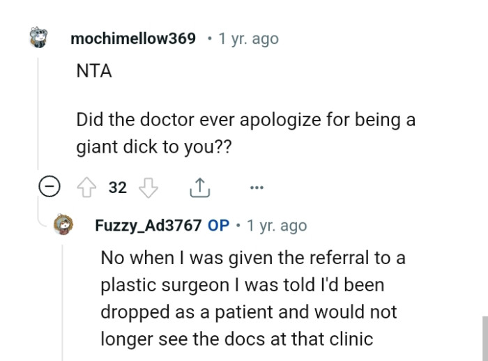 Plastic surgeon referral