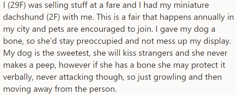 The OP Explained Her Dog Is Friendly with Strangers, but Always Protective of Its Food