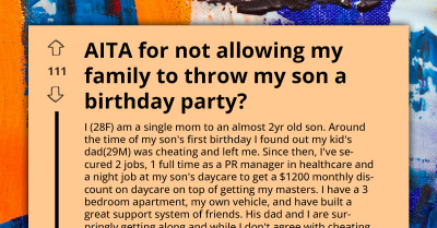 AITA For Refusing To Let My Family Organize My Son's Birthday Party