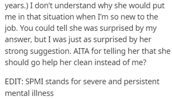 OP turned to Reddit to see if she did the wrong thing in this situation